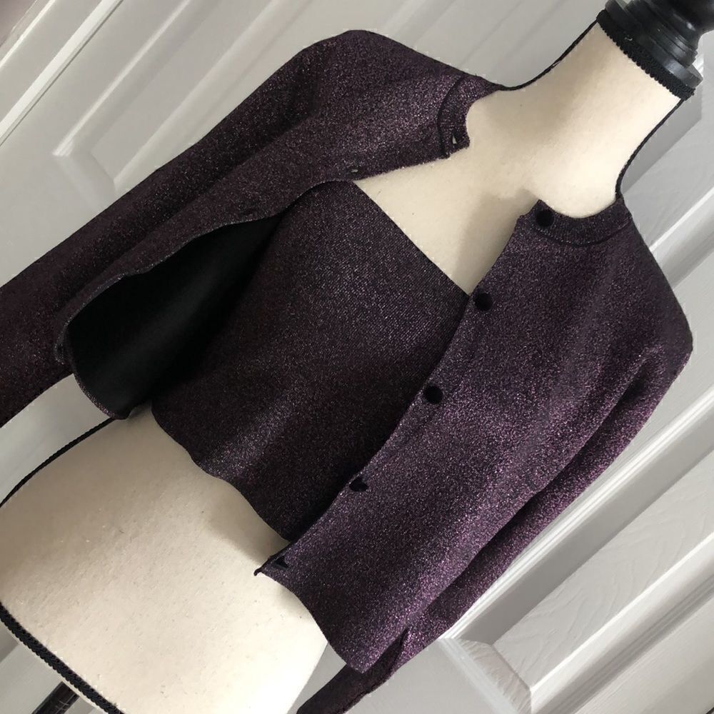 Zara Metallic Shimmer Cardigan Set - Picture 4 of 16